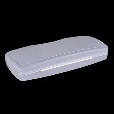 PVC Plastic Sunglasses White Transparent Hard Box Eyewear Accessories Glasses Case Clip