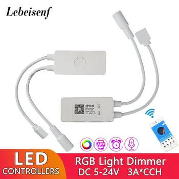 SP503E wifi rgb ledコントローラ調光器DC5-24Vアプリ制御音声タイミングスイッチモード5050 2835 3528カラーライトバーストリップ