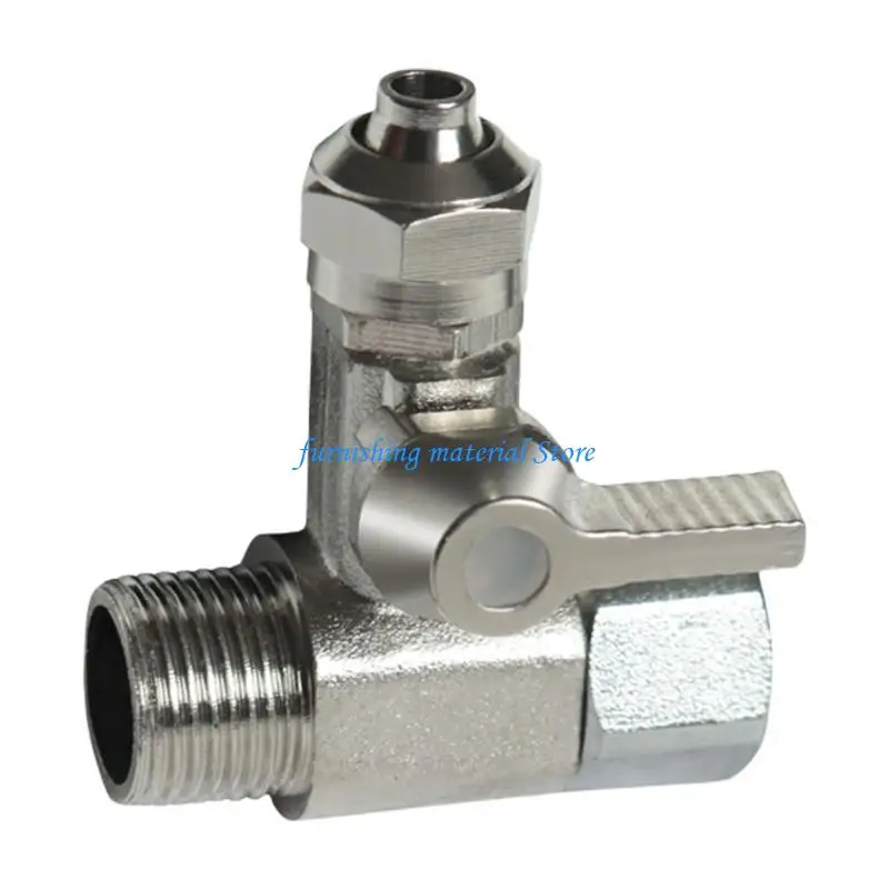Y5GD Seamlessly Copper T Adapter for Faucet Connection 3/8Inch Main Port and 1/4Inch Branch Outlet Easy Installion Designs
