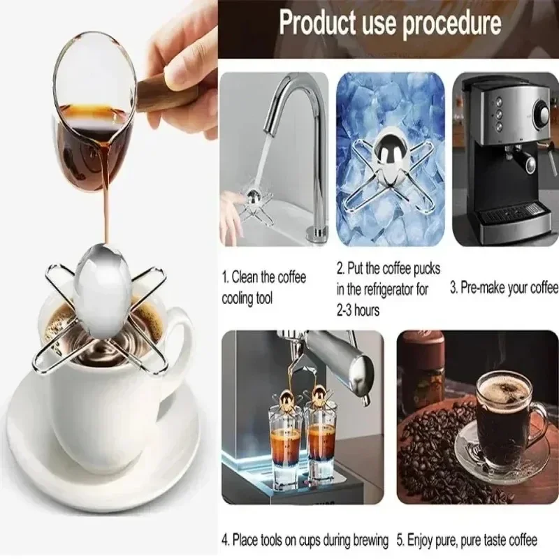 Reusable Stainless Steel Ball Holder Coffee Cooling Tool for Cooking, Used for Concentration, Hand Brewing Coffee, Etc