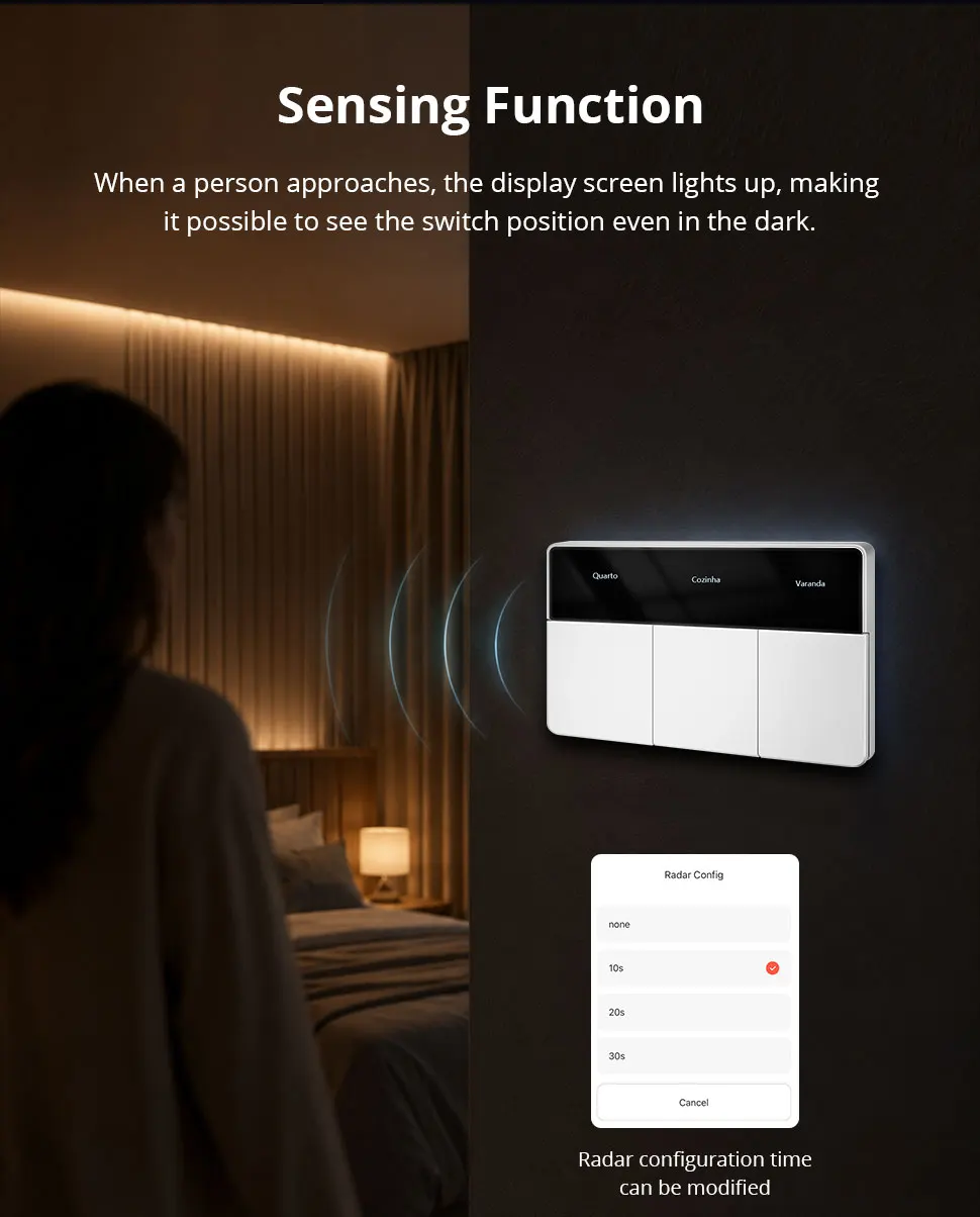 Zemismart Zigbee Smart Dimmer-Schalter mit benutzerdefinierbarem Namensbildschirm und horizontaler Drucktaste, kompatibel mit Tuya und Google Home über M6 Hub – Detail 10