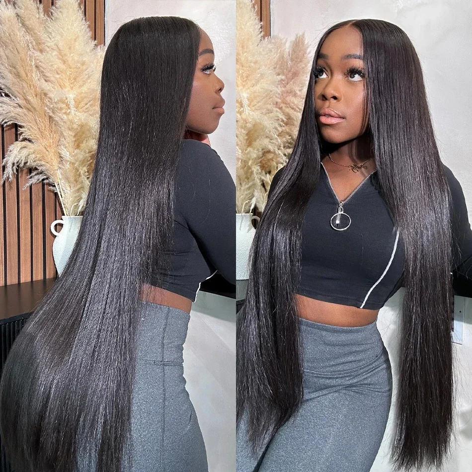 Bone Straight 13x6 HD Lace Front Wig 30 36 Inch Transparent 13x4 Frontal Human Hair Wigs Brazilian 220 Density For Women