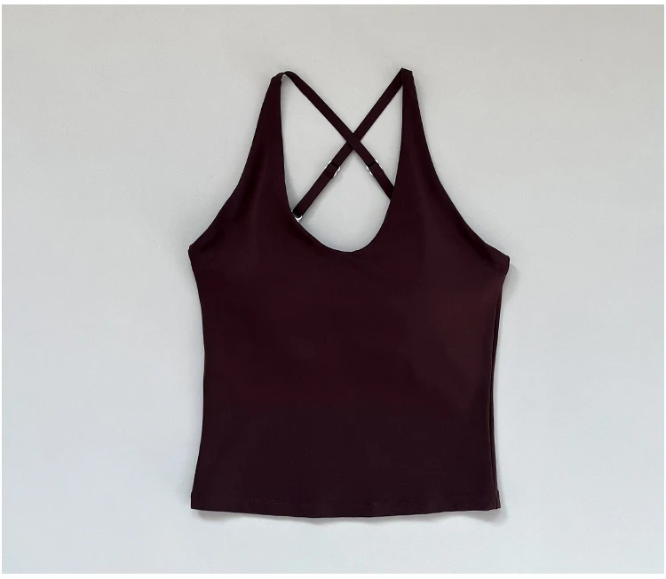 Neuer schmal geschnittener Schultergurt, hängender Nackengurt, schöner Rücken-Sporttop, Damen-Einteiler-Fixier-Yoga-Top, Fitness-BH – Detail 18