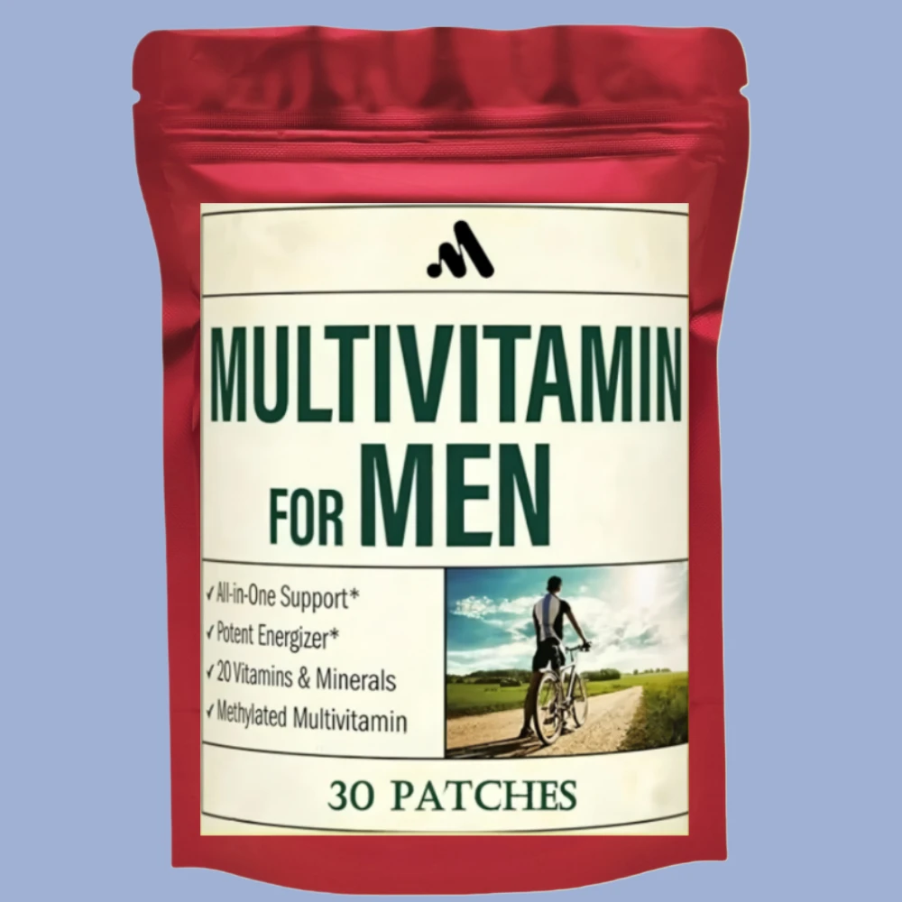 Parche transdermico multivitamínico para hombres, que contiene vitaminas A, B6, B12, parches de zinc, calcio y vitamina D 30