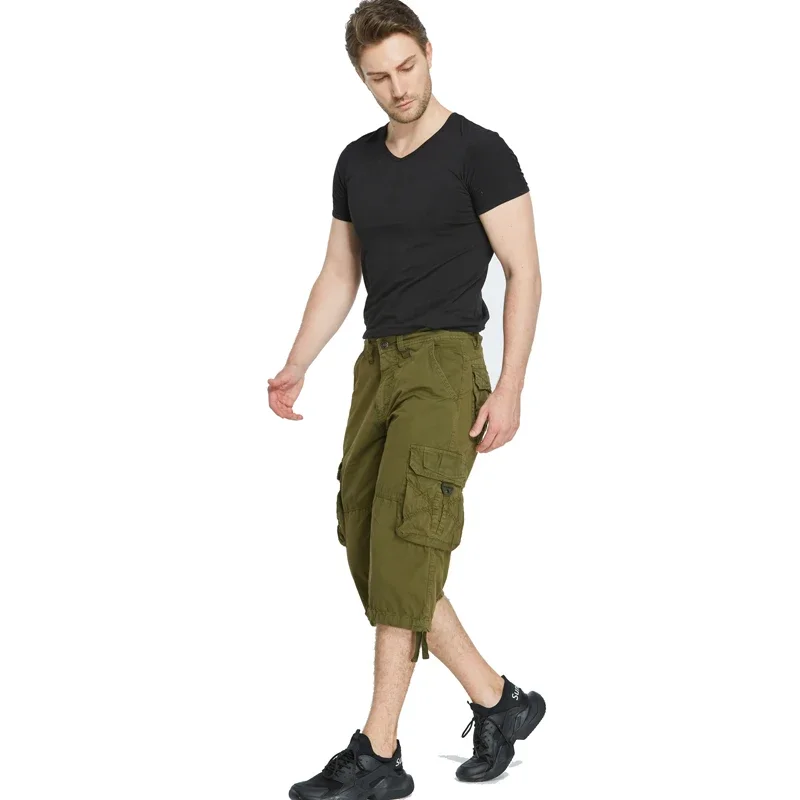 Man Loose Casual Eu Size Tooling Shorts Multi-pocket Shorts