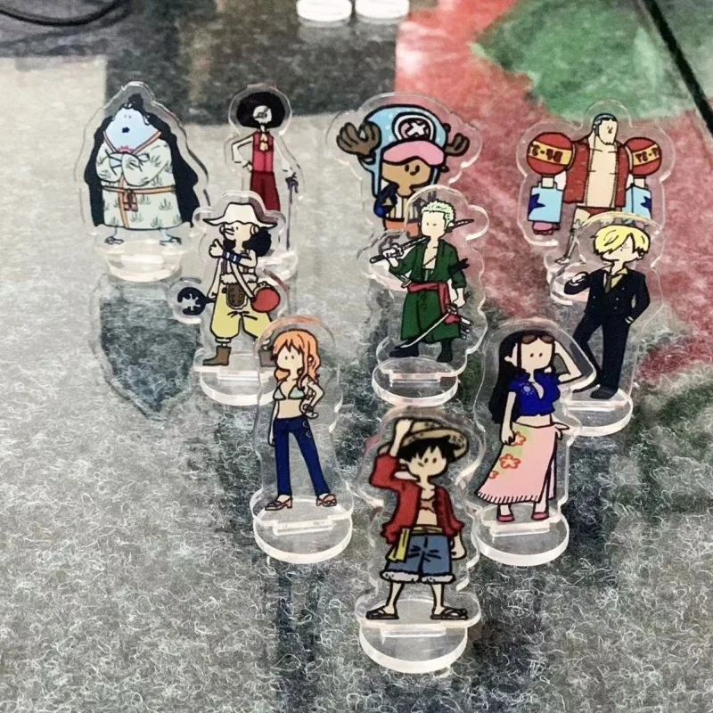 10 Stuks Een Stuk Luffy Acryl Staande Bord Anime Figuur Stand Desktop Ornament Kawaii Chopper Plastic Plaat Model Decoratie