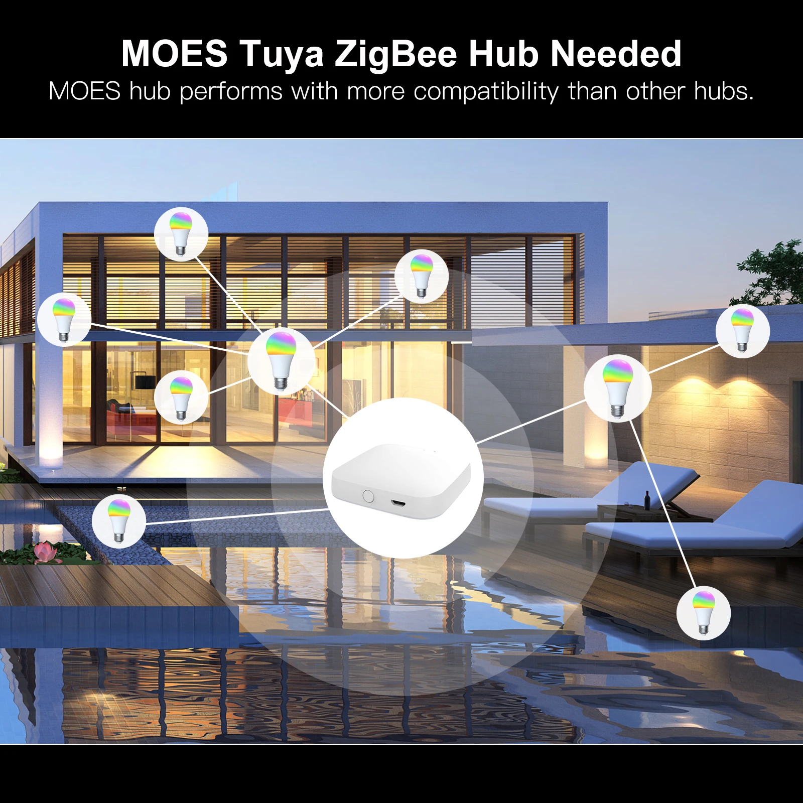 Moes-接続されたLED電球,9w,AC90-240V tuya zigbee,Wi-Fi,調光可能なアプリケーション,リモコン,Google Home音声制御,1〜9個