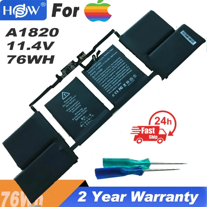 

New A1820 Laptop Battery For APPLE MACBOOK PRO 15" A1707 2016 2017 Year 11.4V 6667mAh