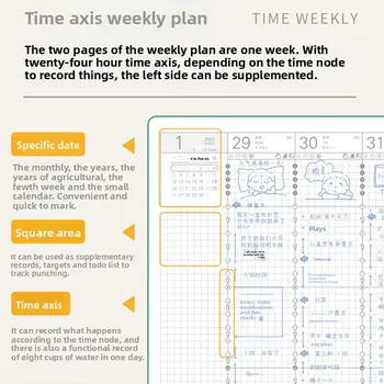 Kinbor 2026 每日行程筆記本 時間軸/8格分頁 時間規劃 週計畫 工作筆記 帳號 學生時間記錄簿 6 最佳銷售 筆記本 - №5