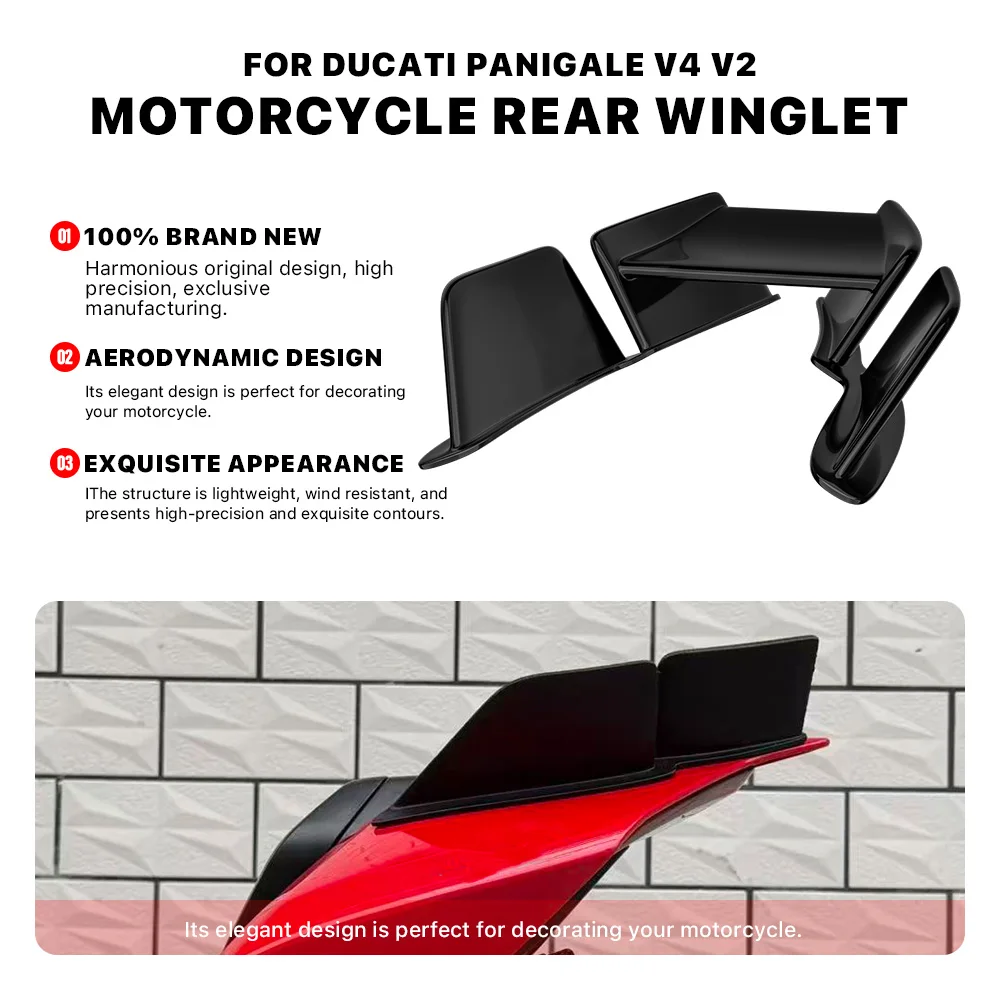 

Motorcycle Rear Fairing Side Winglet ABS Rear Wing Spoiler For DUCATI PANIGALE Street Fighter V2 V4 V4S V4R 2018-2024