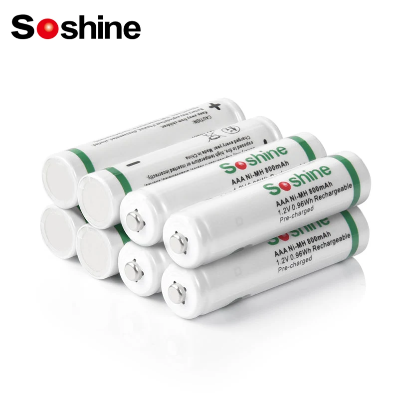 Soshine 800mAh Ni-MH Rechargeable Batteries 1.2V 800mAh Supper Low Self Discharge Batteries AAA/Micro Battery 1000 Recycle Times