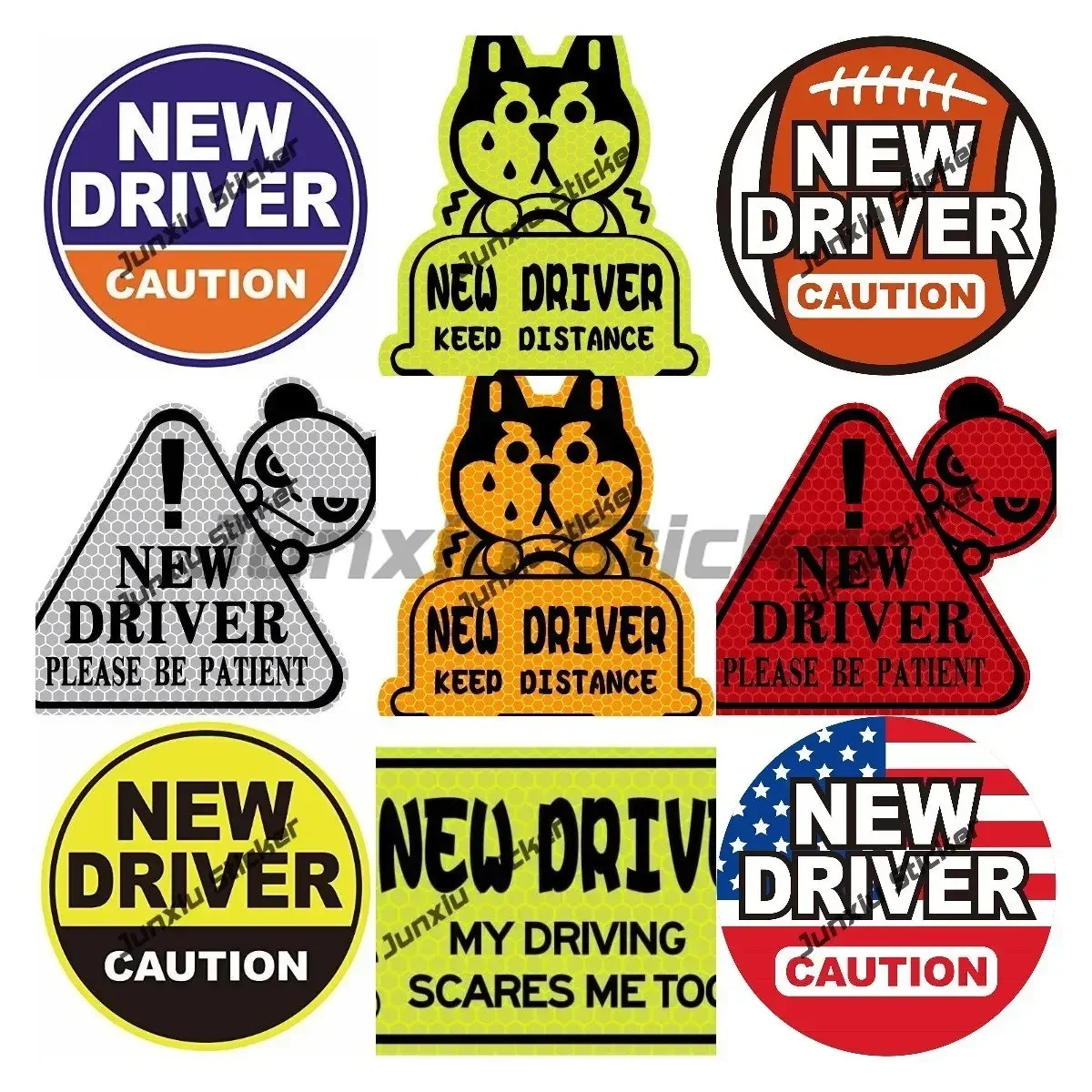 

New Driver Reflective Sticker Car Decal Keep Distance Please Be Patient Student Driver Rookie Driver Sticker for Cars Camping