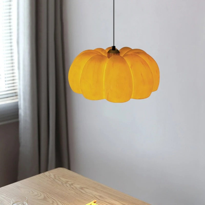 Japanese Acrylic Pumpkin Lamps Pendant Lights Restaurant Retro Lighting Fixtures Tea Room Study Dining Table Bedroom Chandeliers