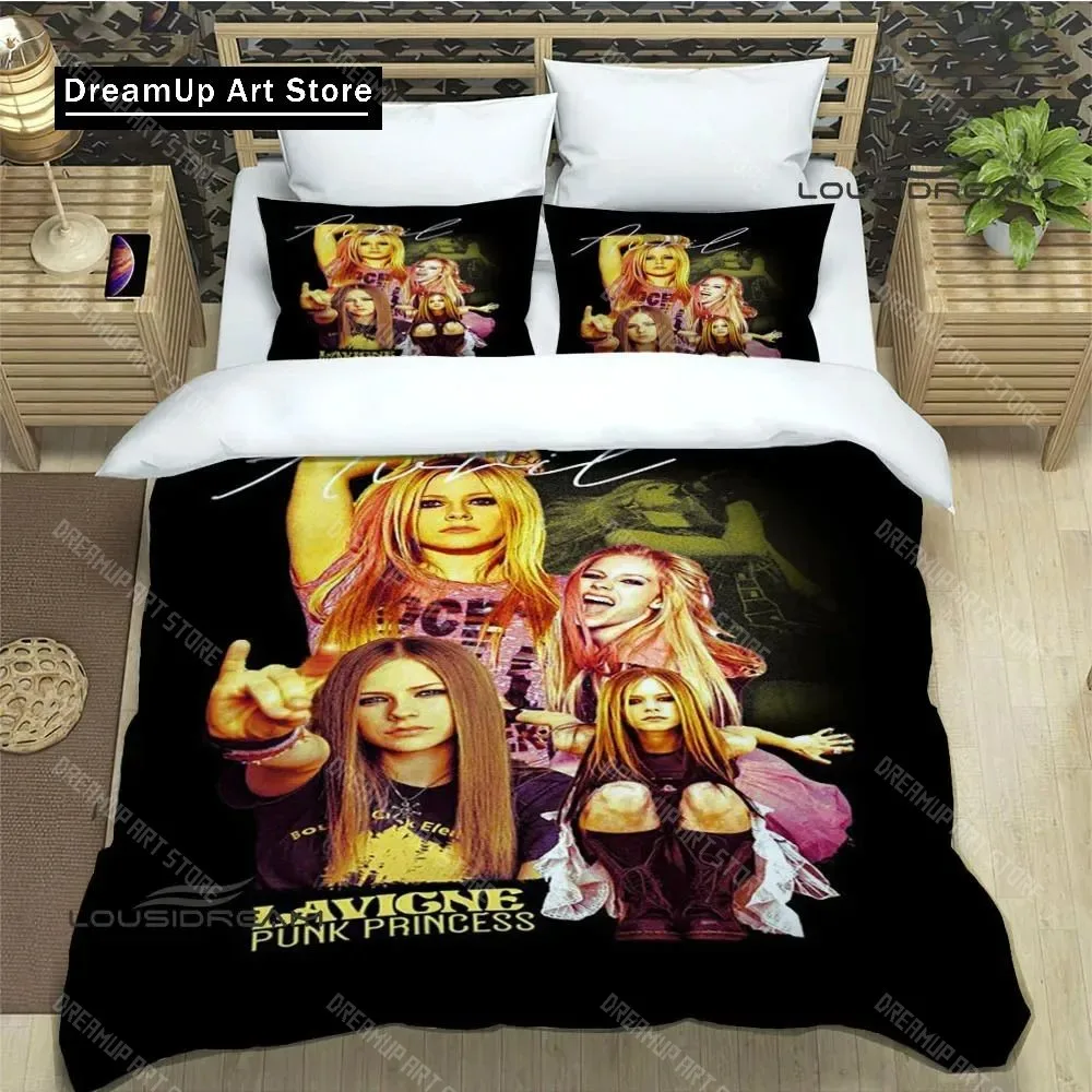 

3D Print Fashion Avril Singer Lavigne Bedding Set Boys Girls Twin Queen Full Size Duvet Cover Pillowcase Bed Adult Bedroom