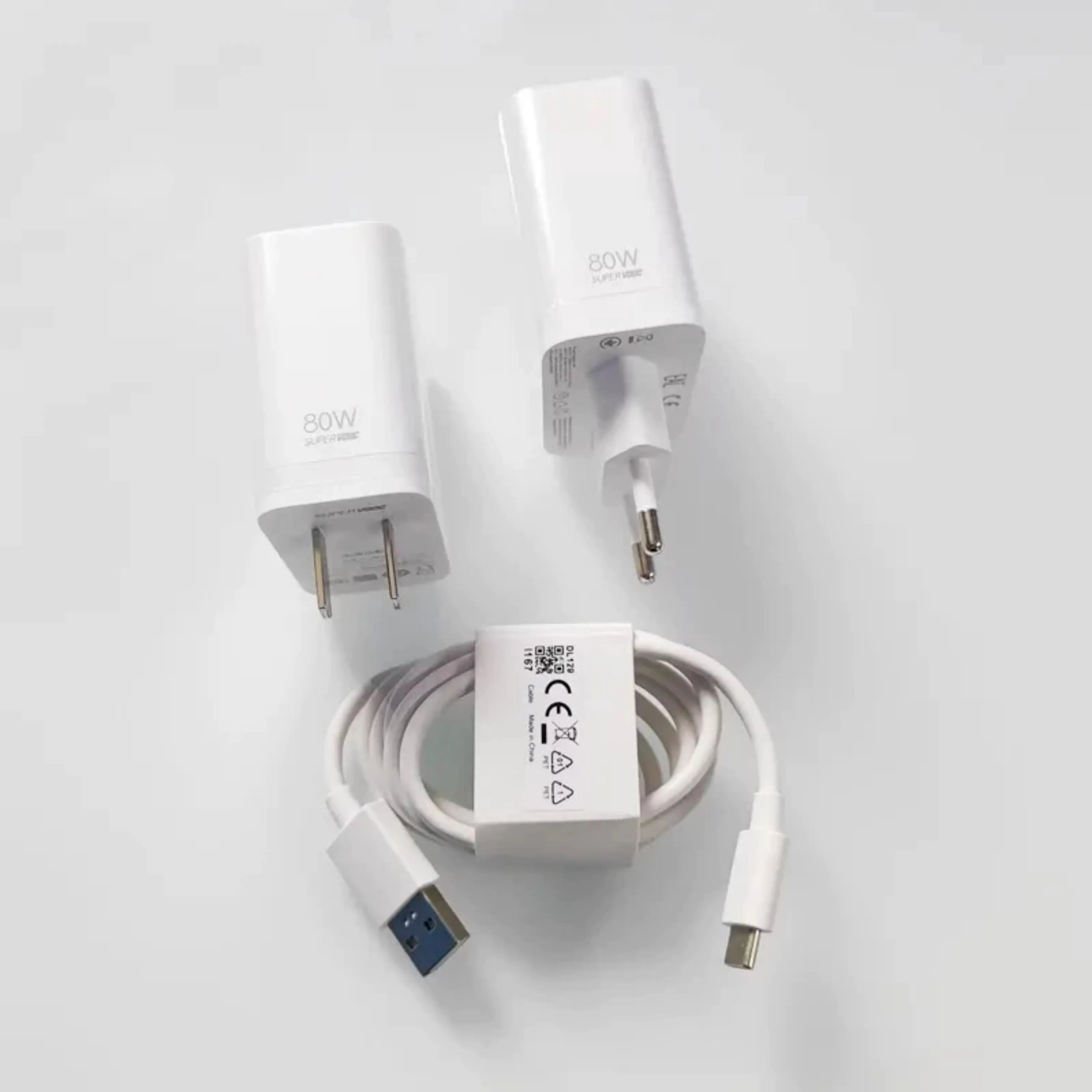 80W SuperVooc Charger For OPPO Reno 12 11 10 Pro Find X8 X7 X6 X5 Pro USB Super Fast Charging Adapter 6.5A Type C Cable