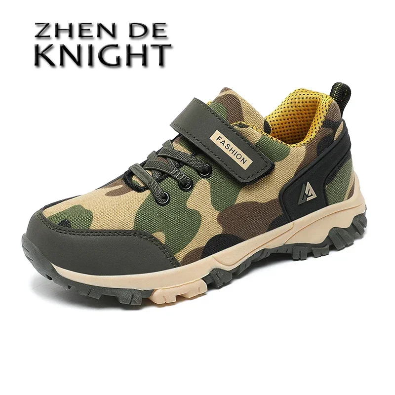 Boy's Camouflage Outdoor Running Shoes Mesh Breathable and Comfortable Sneakers Suitable for Children's Outdoor Activities