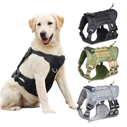 Medium Big Dog Harness Multifunction Tactical Dogs Vest More Solid Waterproof Oxford Cloth Dogs Harness Dog Accessoires Supplies