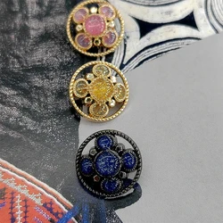 18/20/23MM Pink Yellow Blue Color Metal Round Shank Buttons Of Clothing Wholesale Fashion Quality Design Button For Sweater DIY