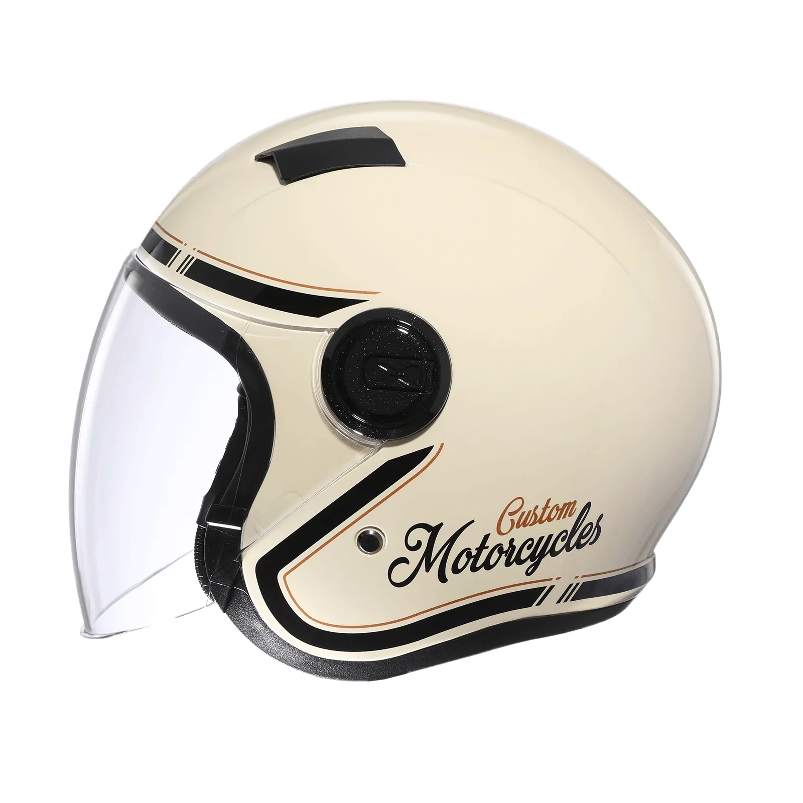 Casco De Moto De cara abierta para mujer, cascos De Moto Jet con lente, Scooter, 3/4