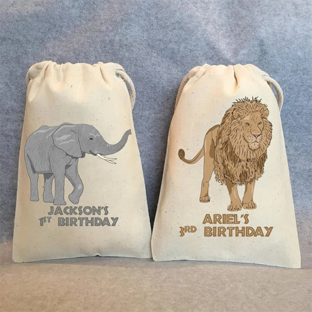 

20- Safari Party, Safari Birthday, Safari baby shower, Jungle party, Lion, Giraffe, Elephant, zebra, party favor bags