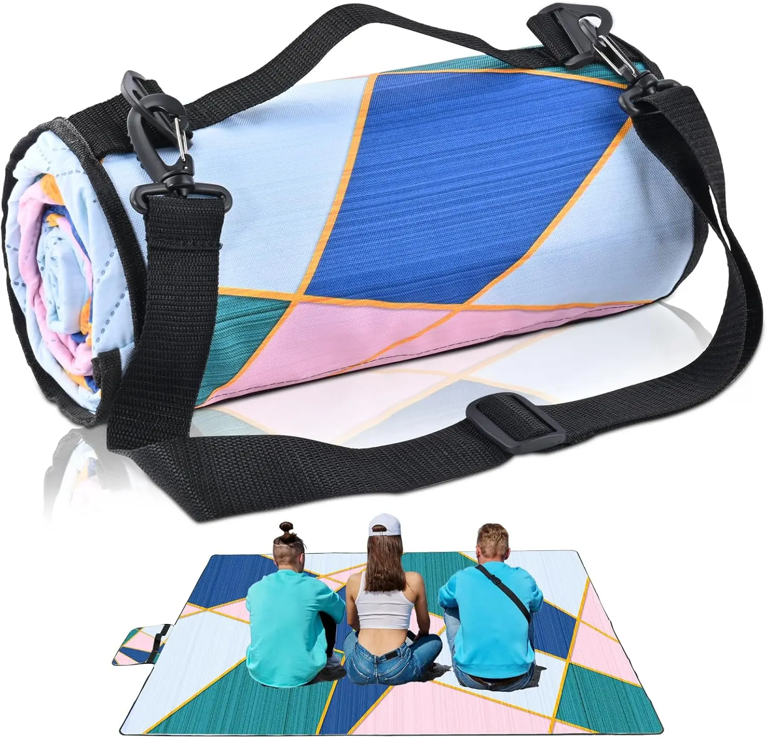 

Picnic Blankets Outdoor Blanket, Large Beach Mat Waterproof Foldable Picnic Mat with Carry Strap,Portable Camping Park Blanke