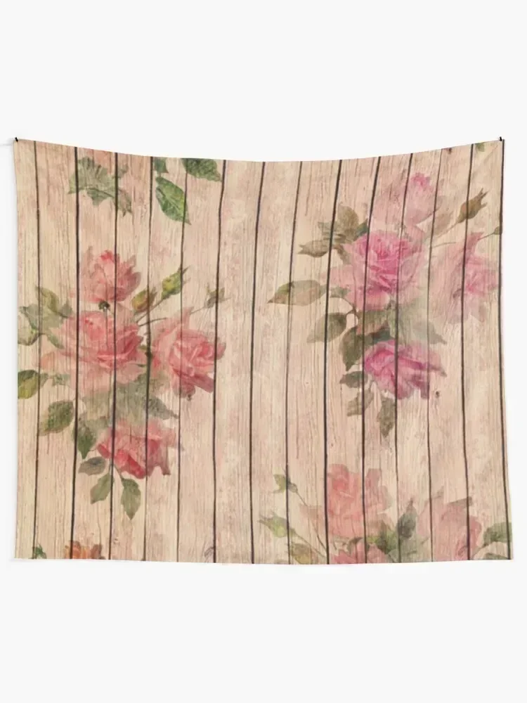 shabby chic roses Tapestry Bedroom Decor Aesthetic Wall Coverings Aesthetic Room Decors Korean Room Decor Tapestry