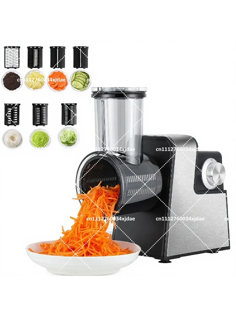 Stainless Steel Electric Vegetable Slicer, Automatic Silent Multifunctional Cutter & Shredder for Home, Cheese, Fruit