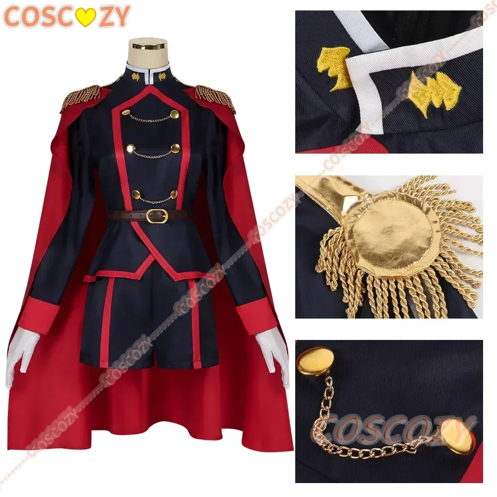 CosplayAnime Mato Seihei No Slave Ren Yamashiro 코스프레 의상 가발 Himari Azuma 유니폼 보라색 머리 체인 군인 Anti-Demon