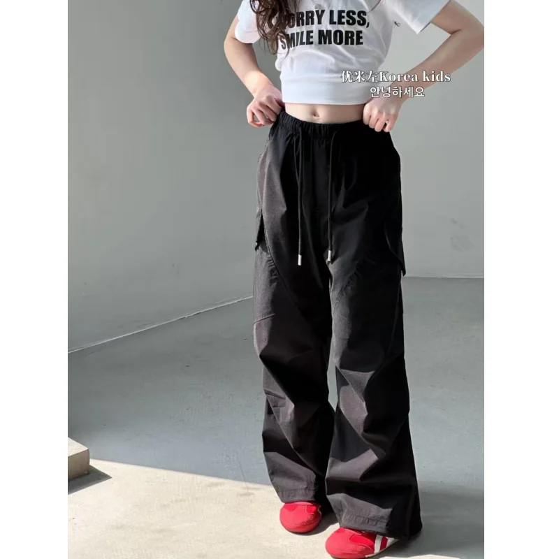 

Girls Cargo Pants Fashion Straight Leg Joggers Teens Baggy Trousers Casual Sweatpants Children Jazz Dance Pants Kids Streetwear
