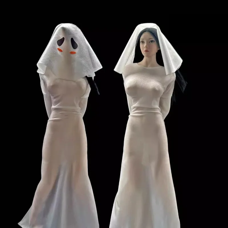 Maßstab 1/6 weibliche Soldaten Puppe COS Kleidung weißen Rock Stirnband Garn Set Kleidung Modell für 12" PH TBL Zubehör Körper