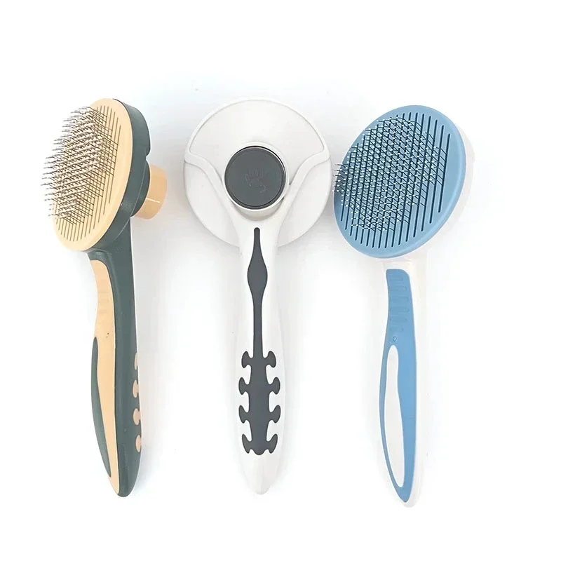 Spazzola autopulente per cani e gatti, strumento per toelettatura, rimuove aggrovigliati sciolti, pettine per massaggio per cuccioli, accessori per gatti