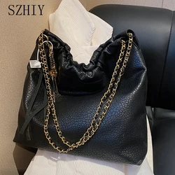 Luxury Designer Shoulder Bag Women Fashion Handbag Gold Chain Crossbody Purse for Girls Office Luxury Pocket Large Capacity Tote