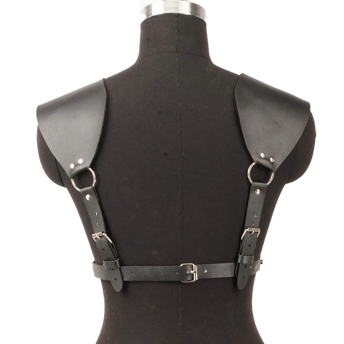 النساء حزام الموضة بولي Leather جلد الجسم الكتف درع مربط صدر حزام الكتف حزام تسخير النساء الملابس مفتوحة قفص الصدرية #3