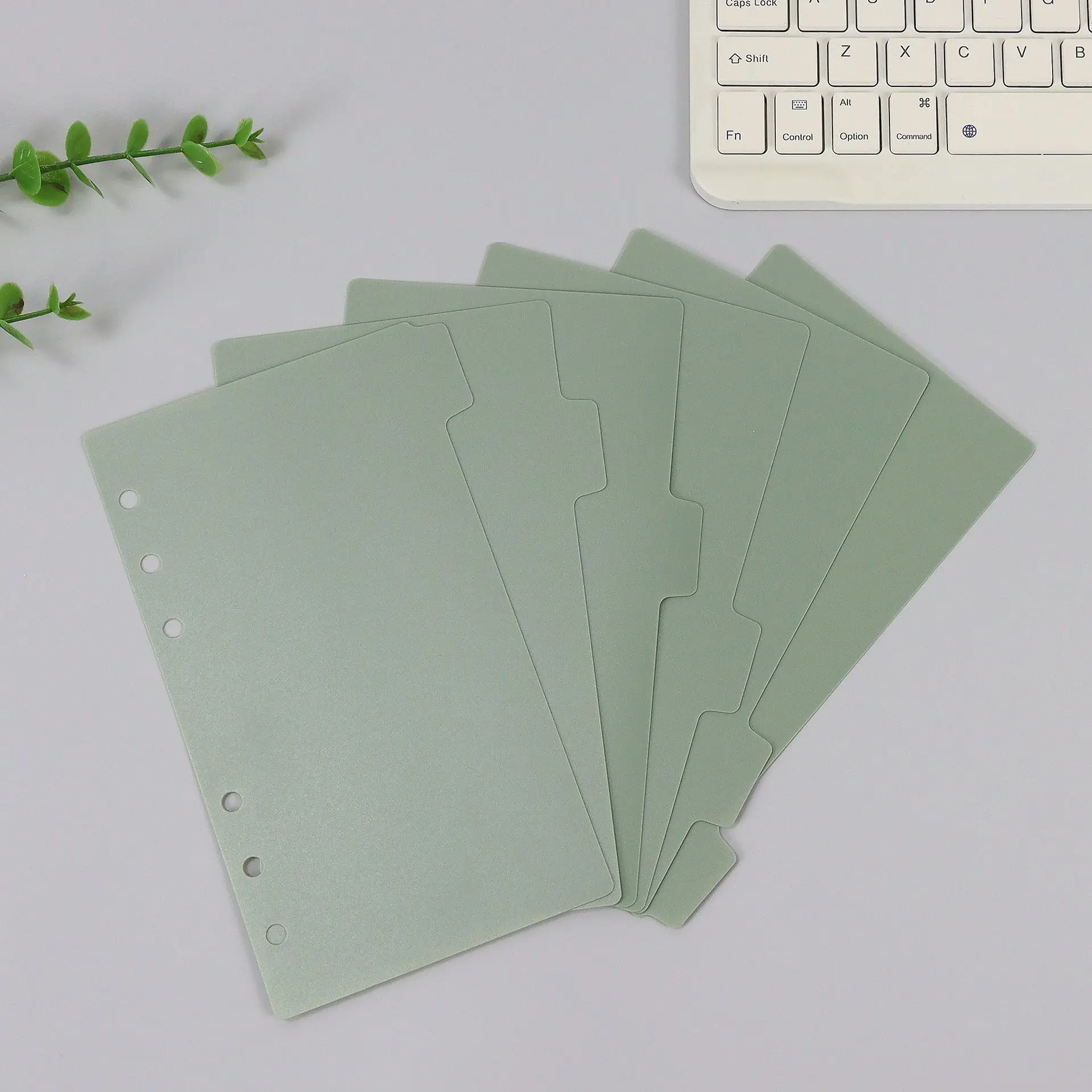 A6 Personal Green Paper Index Divider 6 Holes For Binder Planner Notebook Stationery Notebook Divider Accessories
