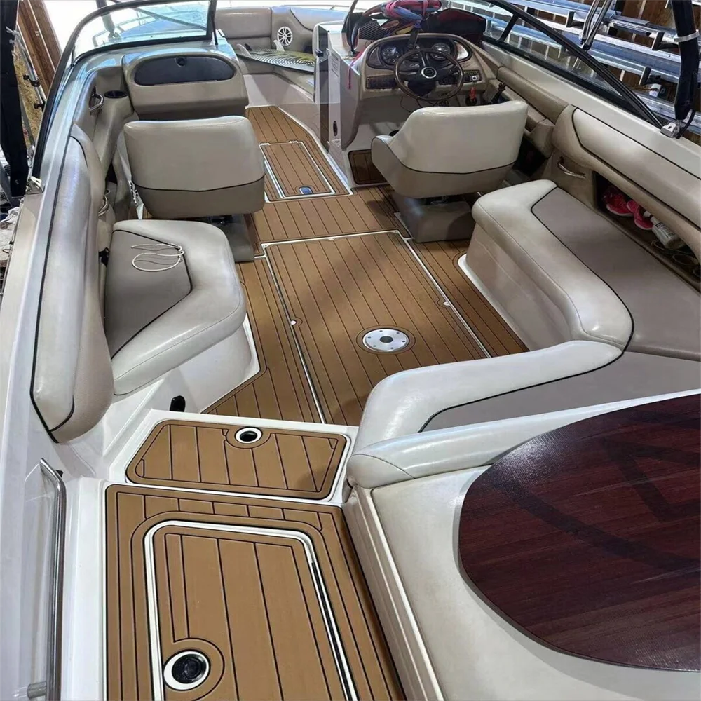 2001 Malibu 25 LSV Cockpit Pad Boat EVA Foam Faux Teak Deck Floor Mat Flooring SeaDek MarineMat Gatorstep Style Self Adhesive