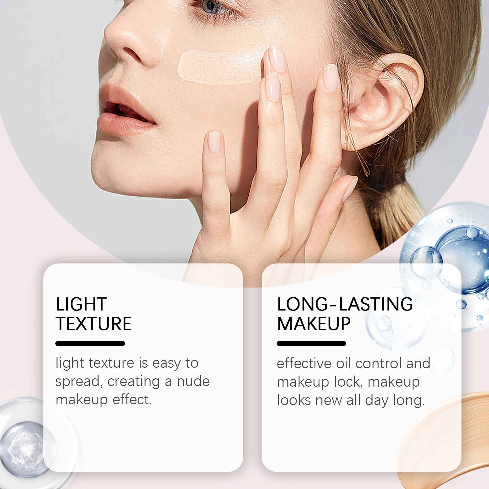 Base líquida facial, creme bb fosco com controle de óleo, à prova d'água, corretivo de longa duração, cobertura completa, cosméticos hidratantes