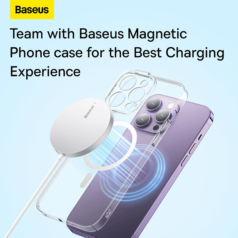 Baseus 15W Magnetic Wireless Chargers for iPhone 14 Qi Wireless Charger Fast Charging Pad for iPhone 15 14 Mini Phone Charger