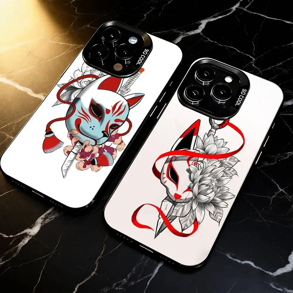 

Japanese Samurai Geisha Phone Case For iPhone 17,16,15,14,13,12,11 Plus,Pro Max,XS,Colorful Silver Phone case Funda Cover