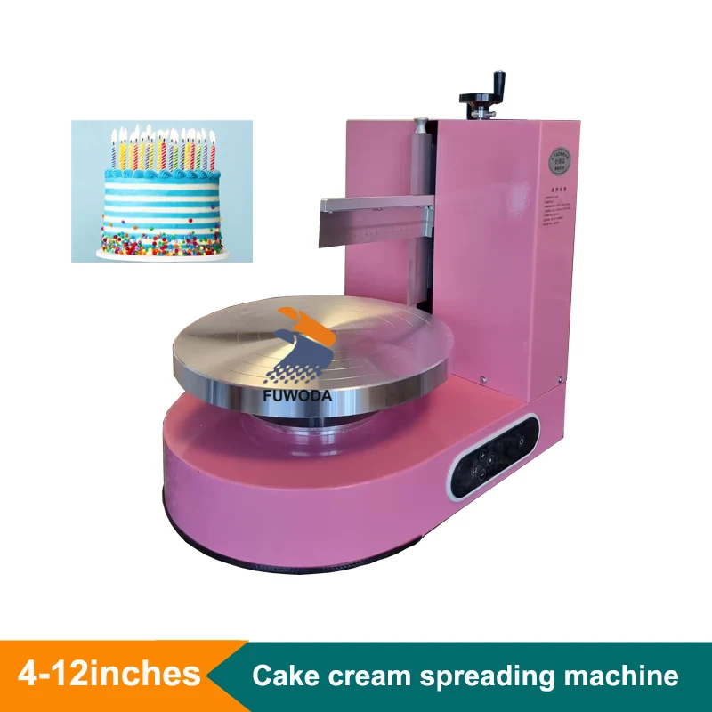 Commercial 4-12 Inches Cake Spreader Automatic Birthday Cake Cream Icing Coating Round Cake Jam Smoothing Decoration Machine