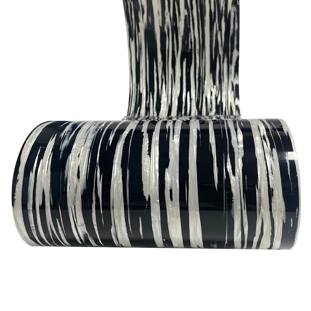 DIY Drum Wrap 0.50mm Black and White Stripes Celluloid Sheet Musical Instrument Deco Sheet