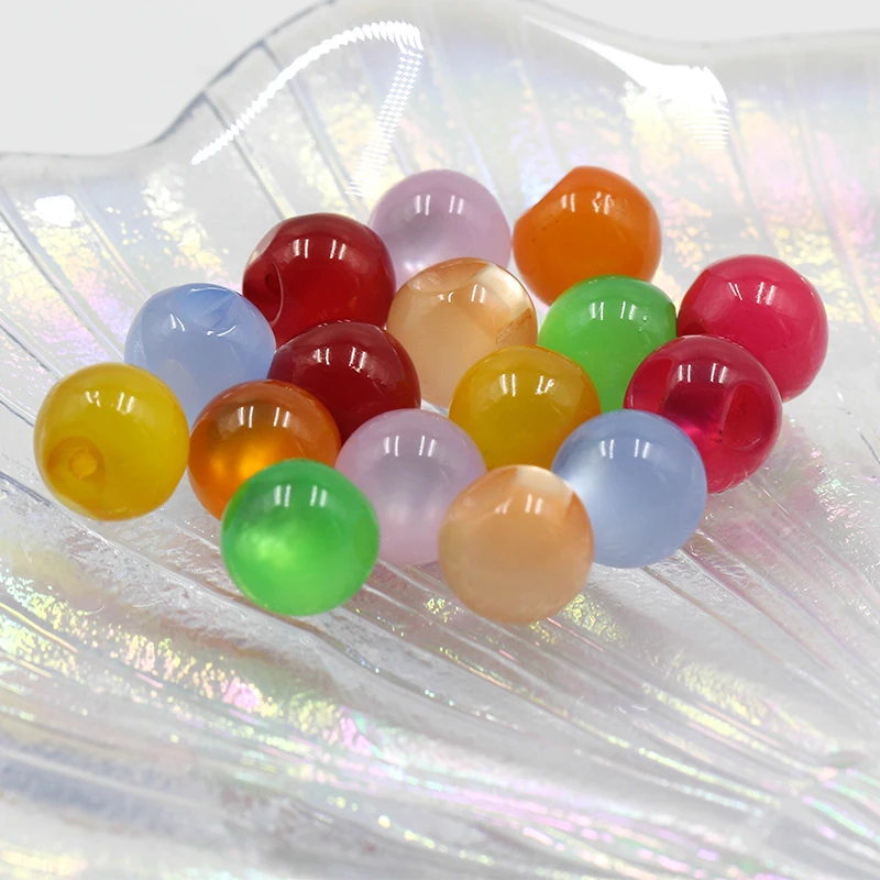 11mm Round Multi Color Single Hole Acrylic Imitation Pearl Beads Loose Beads for DIY Scrapbook Decoration Garment Beads