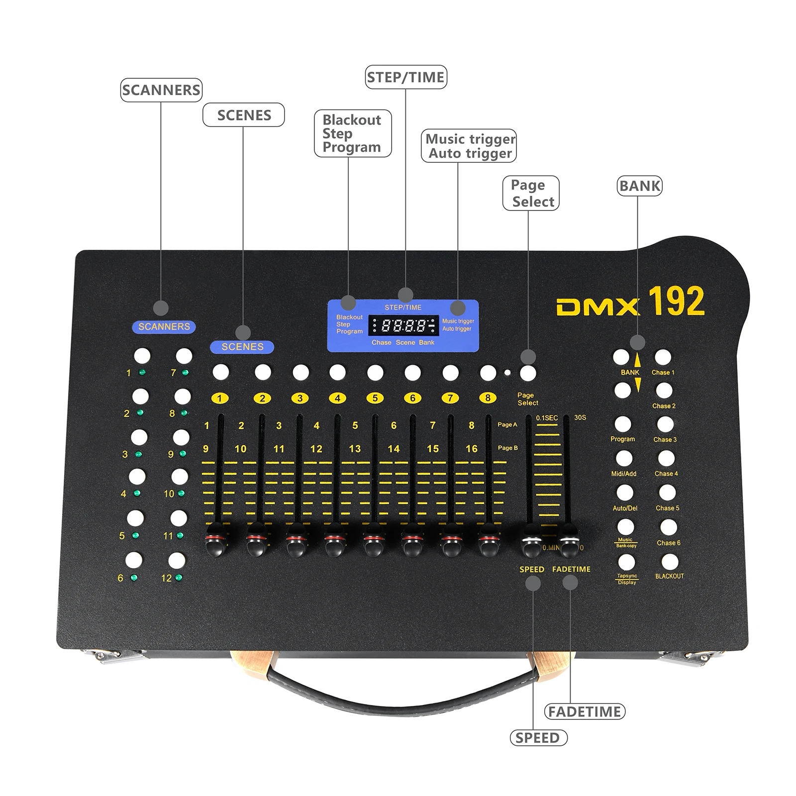 Portable Controller Console Stage Lamp Equipment Controller for Stage Party Bar Lighting Show Stage Lamp Controller Lamp Console