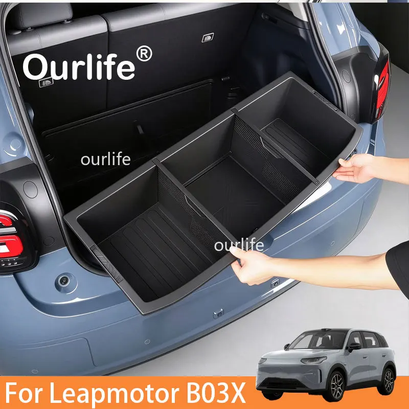 For Leapmotor B03X 2026 2027 Car Rear ABS Trunk Box Luggage Panel Fit Storage Box Cover Protection Patch Guard Plate Accessories