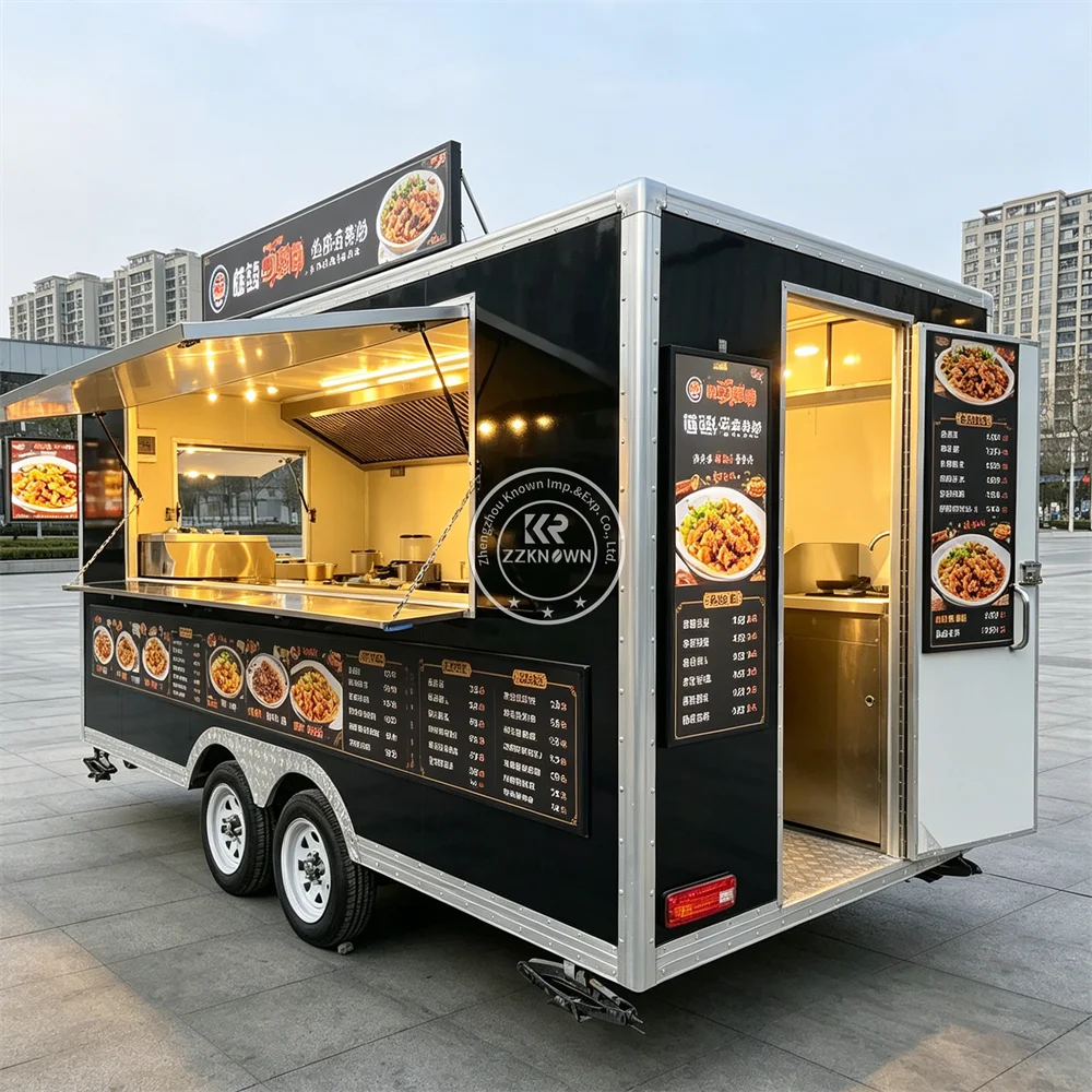 

Street Food Trailer Concession Trailer Mobile Fried Chicken Coffee Kitchen Truck Street Catering Food Truck With Equipment