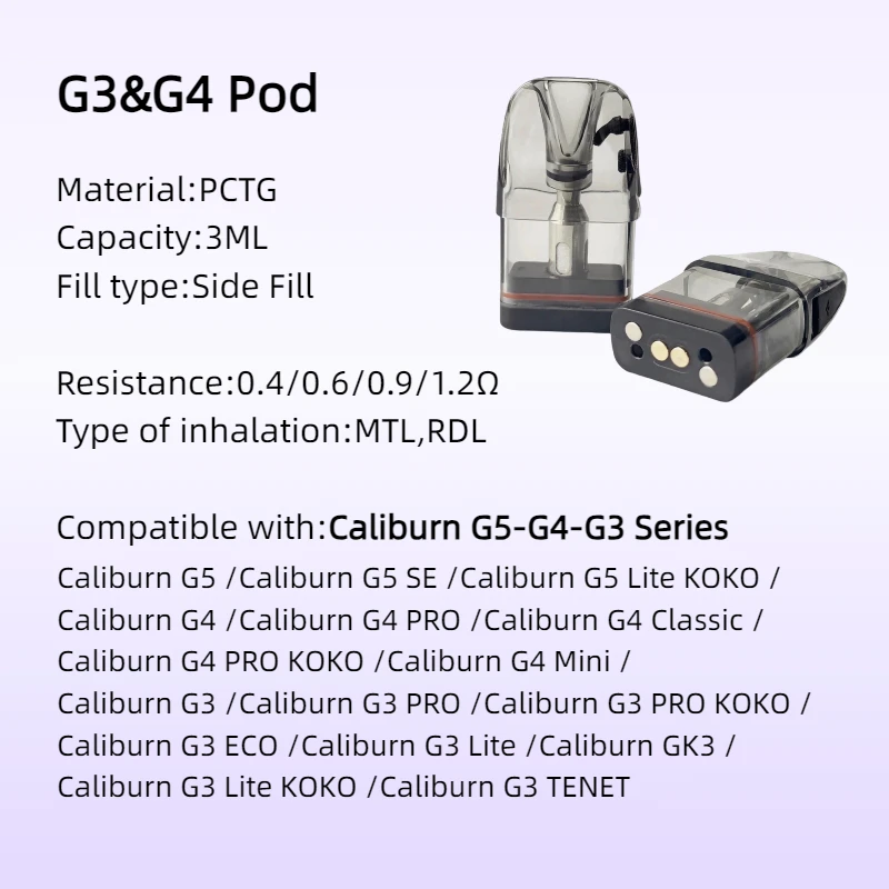 3/6/9 G3 Uwell Caliburn G3/G5/G4 Mini/Pro Kit 3 0.4/0.6/0.9/1.2 GPP Pod pod system for pod systems - gallery image 3