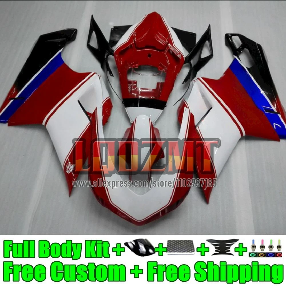 Injection For DUCATI 848 1098 1198 S R 24No.2 848S 2007 2008 2009 2010 2011 2012 red white 1098R 07 08 09 10 11 12 Fairings