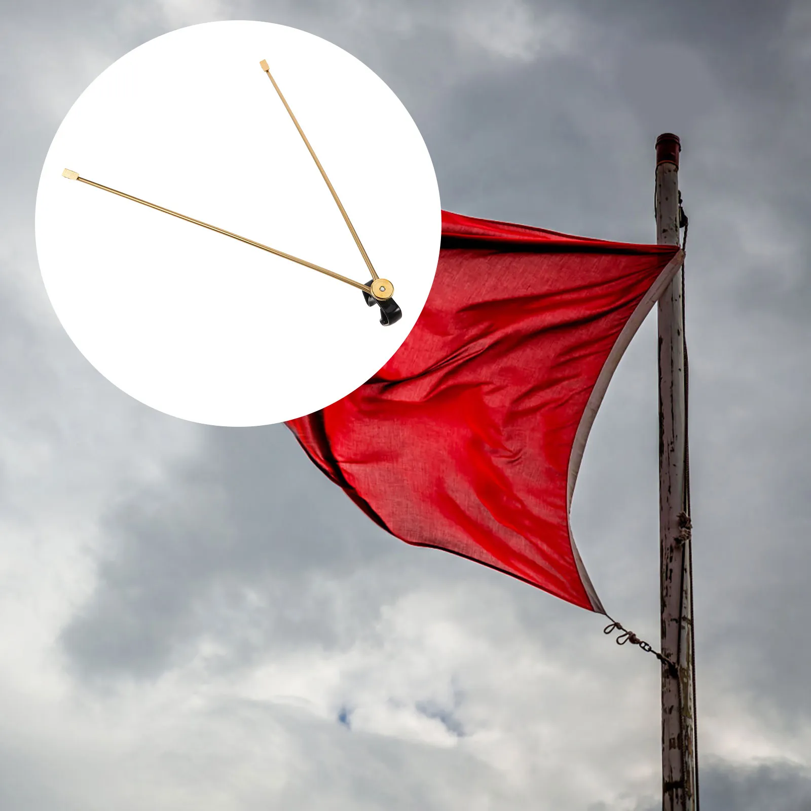 Flagpole Spreader Stainless Steel Adjustable Angle V-Shaped Support Arms Non-Slip Clips Outdoor Indoor Flag Display Banner