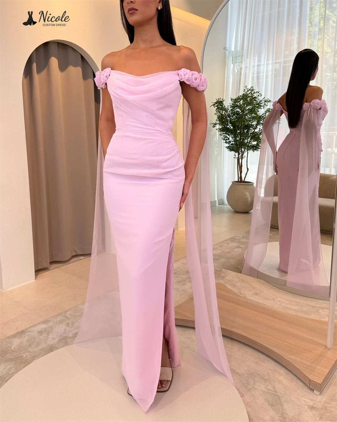 Nicole feito sob encomenda vestidos femininos elegantes para vestidos de festa de casamento mulher 2025 saia rabo de peixe vestido elegante luxo vela baile