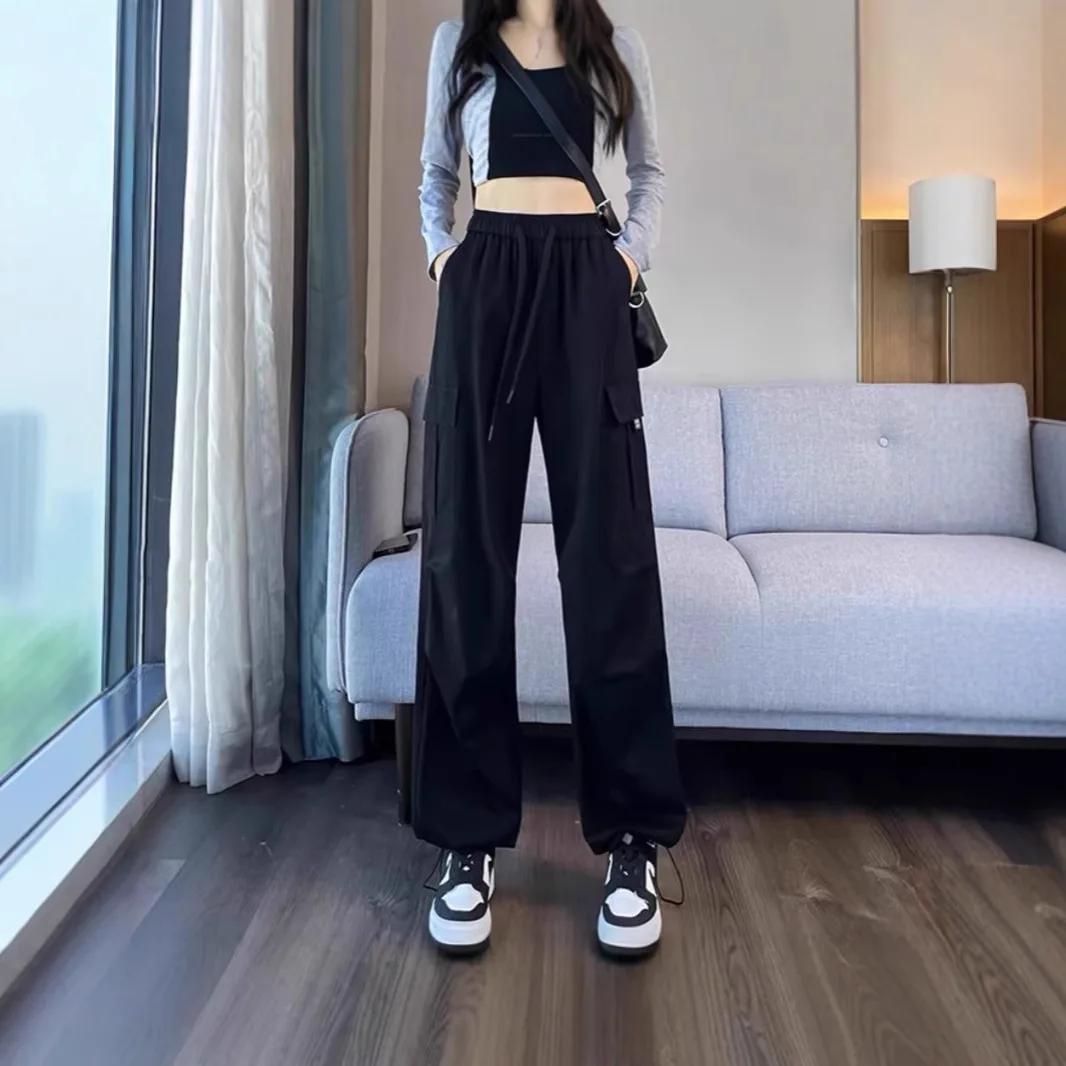 Overalls Women's 2025 New Spring and Summer Loose High-waisted Wide-leg Sweatpants