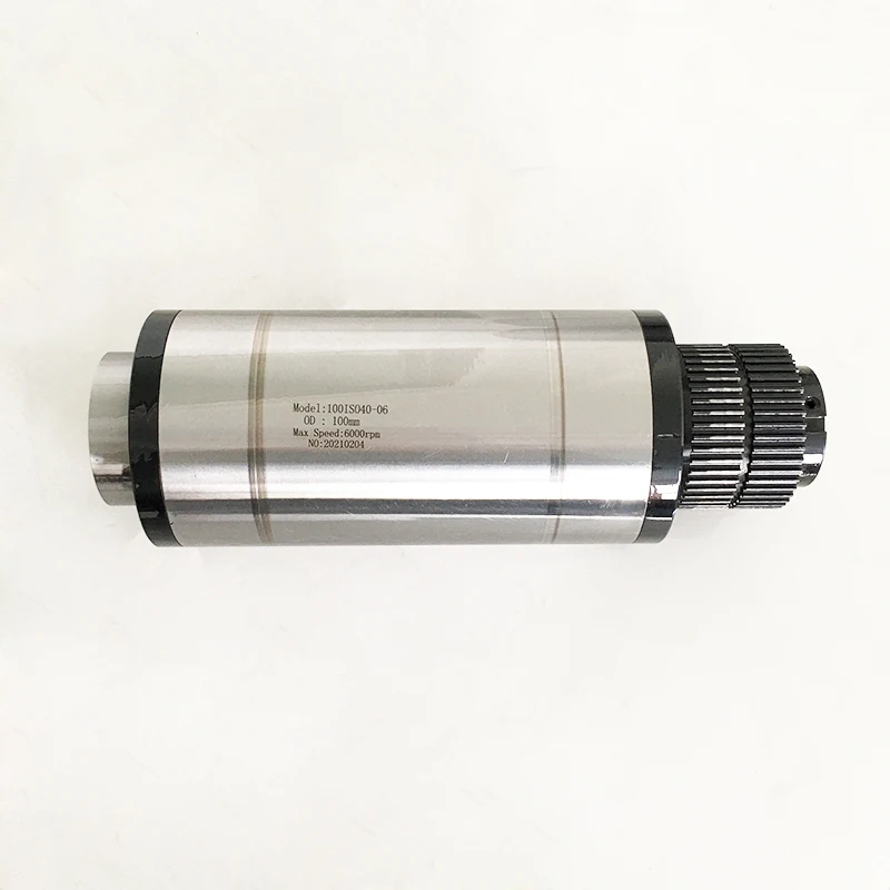 ISO40 Manual Tool-Change Belt-Driven Milling Spindle, Vertical Installation, 100mm Outer Diameter 6000rpm